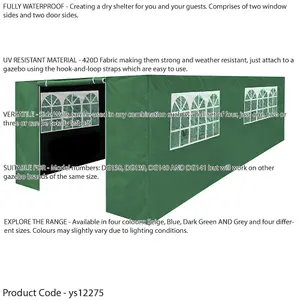 Durable 3x6m Green Pop-Up Gazebo with Side Walls for Outdoor Events