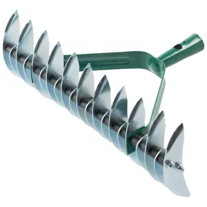 Lawn Aerator Scarifier Head, Effective Manual Lawn Grass Soil Maintenance, Hand Dethatching Rake, Moss Removal Garden Tool