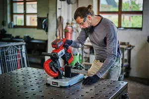 Einhell Cordless Band Saw 127mm Depth 18V Power X-Change With Metal Base Handheld And Portable TE-MB 18/127 U Li - Body Only