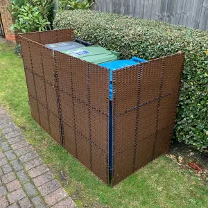 Rattan Effect Wheelie Bin Screen (Triple)