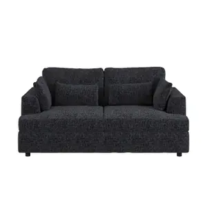 Solace+Co Drew 2 Seater Chenille Sofa - Charcoal