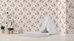 SK Filson Purple Floral Wallpaper