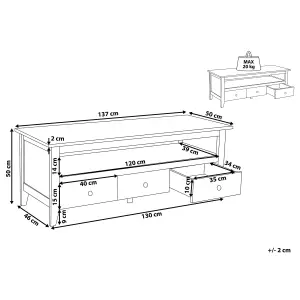 Beliani Rustic TV Stand White BERKELEY