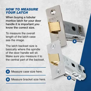 UAP 4 Sets 75mm Tubular Latch Square - Door Latches - Internal Doors Square Corners - Mortice Latch - 75mm - Evershine Brass