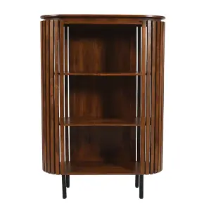 Slatted Medium High Bookcase - Mango Wood - L40 x W100 x H145 cm