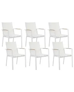 Set of 6 Garden Chairs BUSSETO Metal White