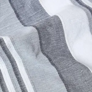 Homescapes Cotton Morocco Striped Monochrome Throw, 150 x 200 cm