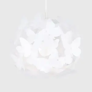 ValueLights White Ceiling Pendant Shade and B22 GLS LED 10W Warm White 3000K Bulb