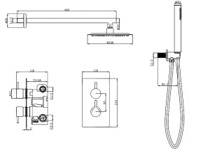 Aquarius Modern Square Shower Bundle Chrome AQBND017