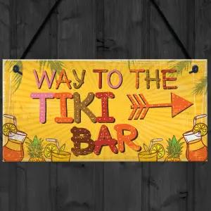 Red Ocean Welcome Tiki Bar Party Hanging Bar Pub Plaque Cocktails Beach Decoration Sign Friendship Gift