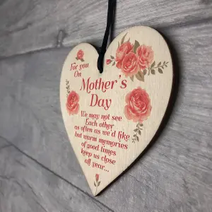 Red Ocean Mother's Day Gift For Mum  Wooden Hanging Heart Mum Gift  Mothers Day Gift From Daughter Son