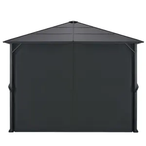 Berkfield Gazebo with Curtain Aluminium 3x3 m Black