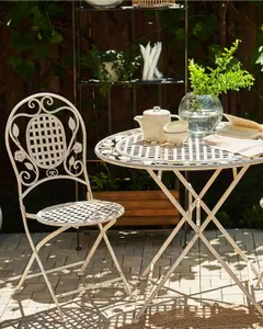 Set of 2 Garden Chairs BIVIO Metal Off-White