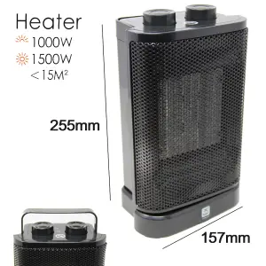 Extrastar PTC Ceramic Fan Heater Compact Portable 1500W mini