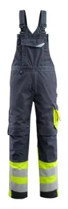 Mascot Safe Supreme Sunderland Bib & Brace - Dark Navy Blue/Hi-Vis Yellow   (42.5) (Leg Length - Short)