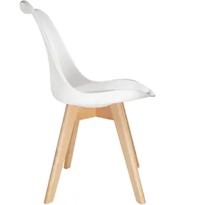 Dining Chairs Frederikke Set of 4 - padded, ergonomic shape - white