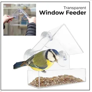 Window Bird Feeder Hanging Suctions With Glass Clear Hanging Feeders For Birds