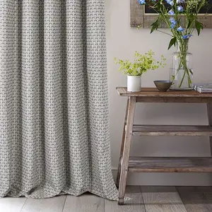 Home Curtains Gambia Jacquard Lined 45w x 54d" (114x137cm) Natural Eyelet Curtains (PAIR)