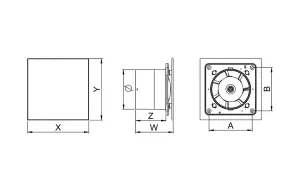 Modern Stainless Steel Bathroom Extractor Fan 100mm / 4" with Timer Sensor