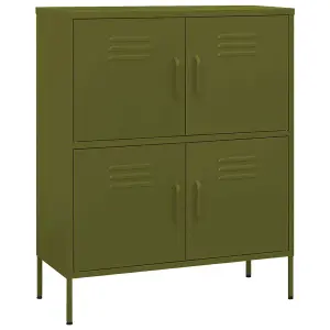 Berkfield Storage Cabinet Olive Green 80x35x101.5 cm Steel