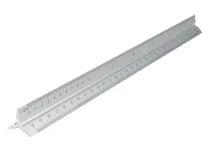 Faithfull 300mm Aluminium Triangular Ruler for Precision Drawing