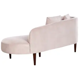 Left Hand Velvet Chaise Lounge Pink CHAUMONT