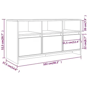 Berkfield TV Cabinet Smoked Oak 102x37.5x52.5 cm Engineered Wood