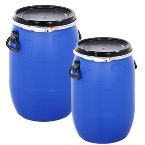 30 Litre Plastic Blue Open Top Storage Barrel Drum Keg with Lid & Latch Ring