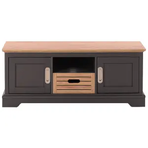 Beliani Retro TV Stand Dark Grey GARET