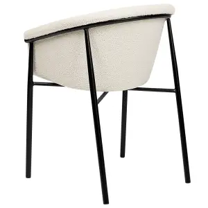 Set of 2 Dining Chairs AMES Boucle Off-White