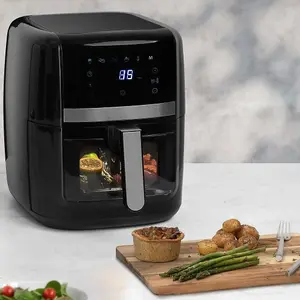 Daewoo Family Size 8L Digital Air Fryer with Viewing Window & Divider for 2x 4L Dual Cooking