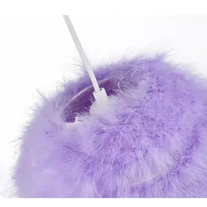 Modern and Chic Small Real Soft Lilac Feather Decorated Pendant Lamp Shade