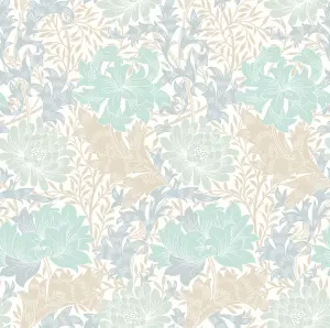 Hoopla Walls Chrysanthemum  Duckegg Blue Smooth Matt Wallpaper