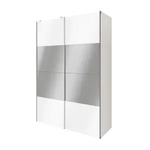 GoodHome Atomia Gloss White Sliding wardrobe door (H) 560mm x (W) 737mm, Pack of 4