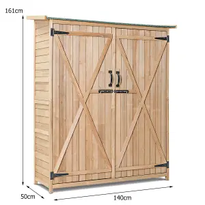 Costway Outdoor Storage Shed Garden Patio WoodenTool Cabinet W/Double Doors Lockable