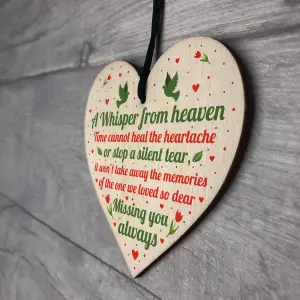 Red Ocean Miss You Always Mum Nan Dad Tribute Wood Heart Memorial Decoration Plaque Bauble In Memory Sign