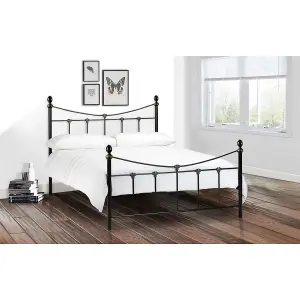 Premium Black & Antique Gold High End Metal Bed Frame - King Size 5ft (150cm)