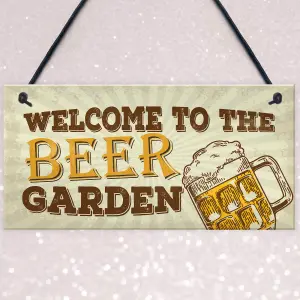 Red Ocean Garden Bar Sign For Garden Pub Man Cave Sign Shed Hanging Plaque Friendship Gift