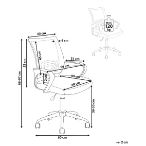 Beliani Minimalist Office Chair Red SOLID