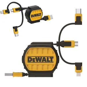 Dewalt Retractable 3ft Apple Android Charger Multi Cable USB Lightenin g Type C