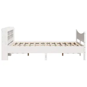 Berkfield Bed Frame with Headboard White 140x200 cm Solid Wood Pine