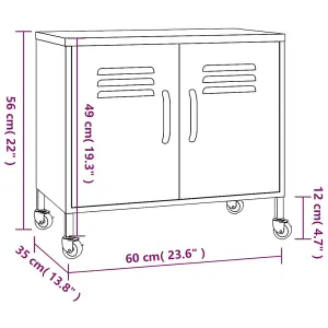 Berkfield Storage Cabinet Orange 60x35x56 cm Steel