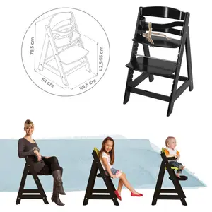 High Chair Sit Up 3, Various Colours Lacquered Black