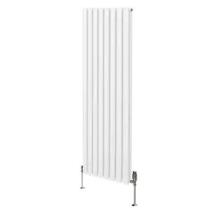 Oval Column Radiator & Valves - 1600mm x 480mm - White