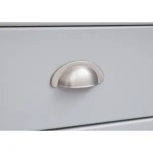 Loreo 1 Drawer Bedside Table Chrome Cup Handle