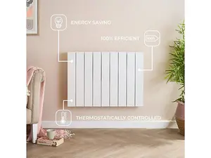 Adam Samson 2000W Dual Heating Electric Radiator in White with Smart WiFi Control