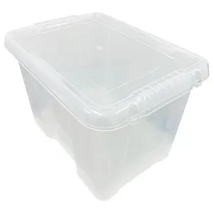 1 x Heavy Duty Multipurpose 24 Litre Home Office Clear Plastic Storage Container With Lid