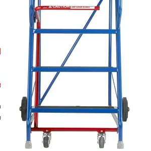 13 Tread Mobile Warehouse Stairs Punched Steps 4.25m EN131 7 BLUE Safety Ladder