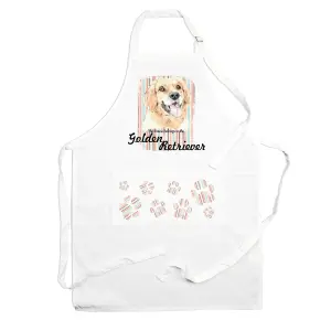 Purely Home Golden Retriever Apron - Novelty Kitchen Gift for Dog Lovers