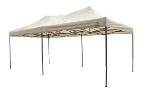 All Seasons Gazebos 3x6 Fully Waterproof Pop up Gazebo With Accessories Beige